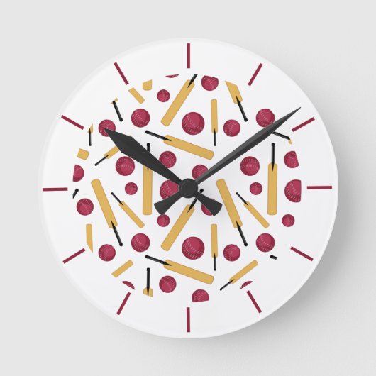 Horloge Ronde Cricket player bat and ball (Recto)