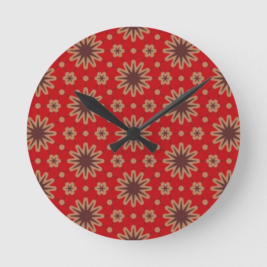 Horloge Ronde Crimson Starburst Bloom (Recto)