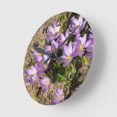 Horloge Ronde Crocus de printemps mignons (Angle)