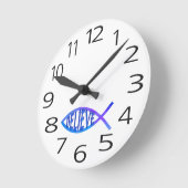 Horloge Ronde Croire poisson - bleu (Angle)