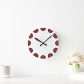 Horloge Ronde Croissant couleur - Brown et blanc (Maison)