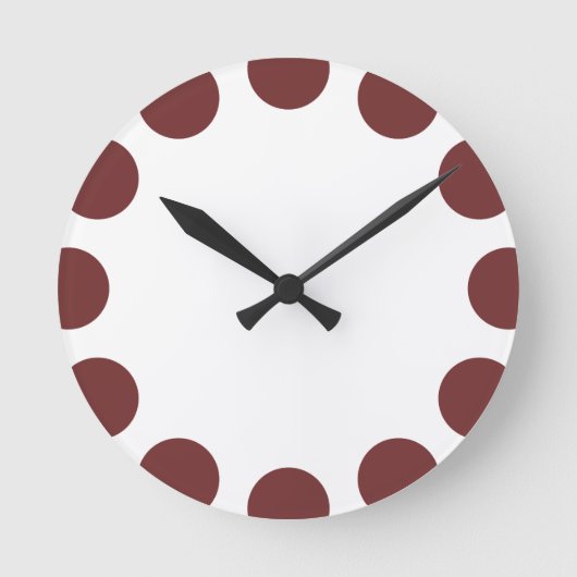 Horloge Ronde Croissant couleur - Brown et blanc (Recto)