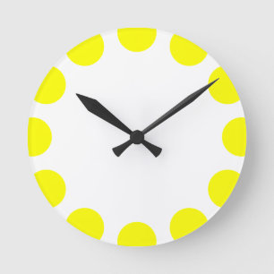 Horloge Ronde Croissant couleur - Jaune et blanc