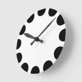 Horloge Ronde Croissant couleur - noir et blanc (Angle)