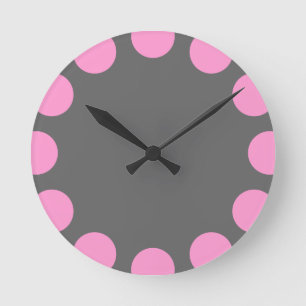 Horloge Ronde Croissant couleur - rose et gris