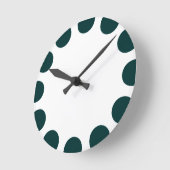 Horloge Ronde Croissant couleur - Vert foncé avec blanc (Angle)