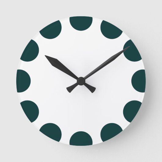 Horloge Ronde Croissant couleur - Vert foncé avec blanc (Recto)