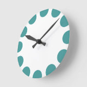 Horloge Ronde Croissant couleur - Vert océan avec blanc (Angle)