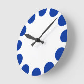 Horloge Ronde Croissant de couleur - Bleu de marine avec blanc (Angle)