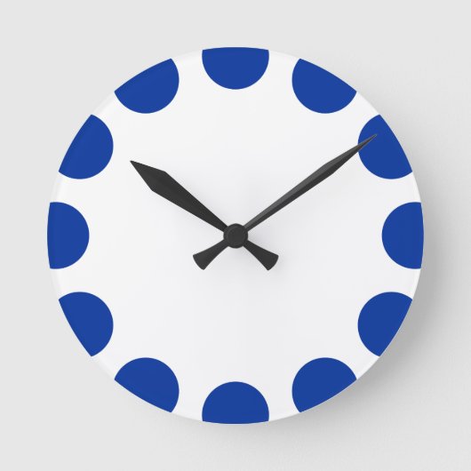 Horloge Ronde Croissant de couleur - Bleu de marine avec blanc (Recto)