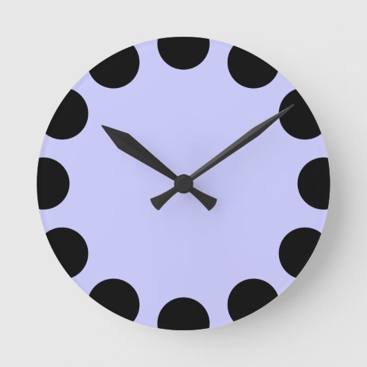 Horloge Ronde Croissant de couleur - Noir avec bleu en poudre (Recto)