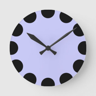 Horloge Ronde Croissant de couleur - Noir avec bleu en poudre