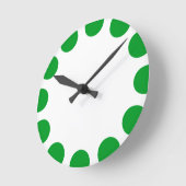 Horloge Ronde Croissant de couleur - Vert d'herbe avec blanc (Angle)