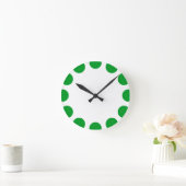 Horloge Ronde Croissant de couleur - Vert d'herbe avec blanc (Maison)