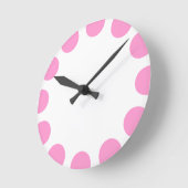 Horloge Ronde Croissant de couleurs - rose et blanc (Angle)
