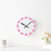 Horloge Ronde Croissant de couleurs - rose et blanc (Maison)