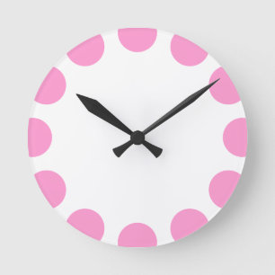 Horloge Ronde Croissant de couleurs - rose et blanc