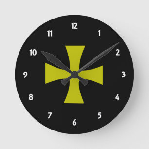 Horloge Ronde Croix byzantine couleur or