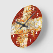 Horloge Ronde Croix tramée religieuse (Angle)