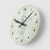 Horloge Ronde Croix verte douce & Bow Christian Design 2 (Angle)