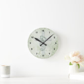 Horloge Ronde Croix verte douce & Bow Christian Design 2 (Maison)