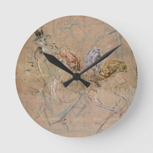 Horloge Ronde Croquis de Henri De Toulouse-Lautrec pour 'au