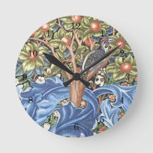 Horloge Ronde Cru floral de tapisserie de pivert de William