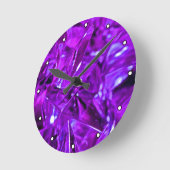 Horloge Ronde Crystal Amethyst pierre violette avec points (Angle)