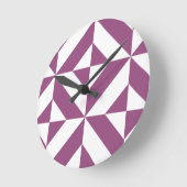 Horloge Ronde Cube Déco géométrique violet chaud (Angle)