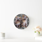 Horloge Ronde Cubes de léopard des neiges (Maison)