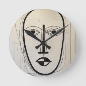 Horloge Ronde Cubist Face Art - Design abstrait (Recto)