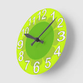 Horloge Ronde Cuisine de campagne verte à la chaux (Angle)