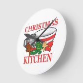 Horloge Ronde cuisine de noël (Angle)