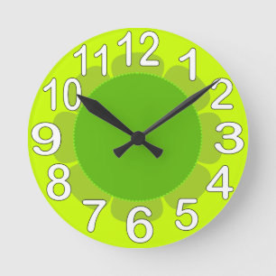 Horloge Ronde Cuisine de pays de vert de chaux