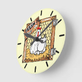 Horloge Ronde Cuisine de poule et d'Oeuf-Pays (Angle)