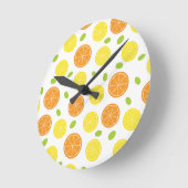 Horloge Ronde Cuisine Fruit méditerranéen Orange et tranche de c (Angle)