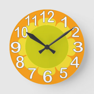 Horloge Ronde Cuisine orange de pays