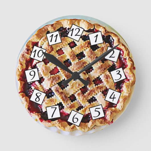 Horloge Ronde Cuisine ou restaurant Cute Cherry Pie (Recto)