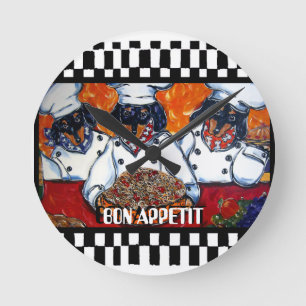 Horloge Ronde Cuisiniers Dachshund