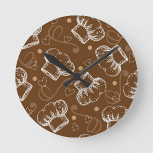 Horloge Ronde Cuisson du motif avec le casquette de chef