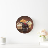 Horloge Ronde cupcake (Maison)