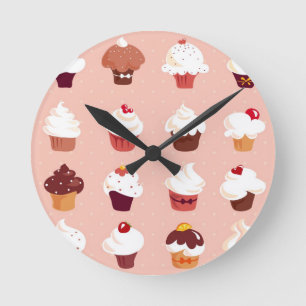 Horloge Ronde Cupcakes