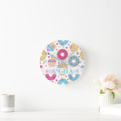 Horloge Ronde Cupcakes & Donuts (Maison)