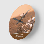 Horloge Ronde Curiosity Rover Mars Dusty Selfie au Mont Sharp (Angle)