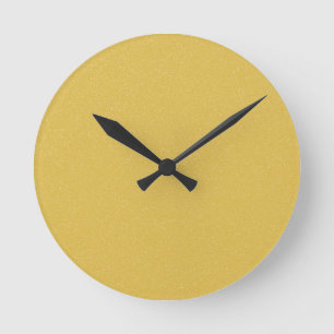 Horloge Ronde Custard YELLOW with fine faux Glitter