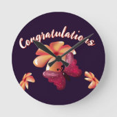 Horloge Ronde Custom and personalized floral Butterfly Pattern  (Recto)