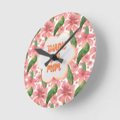 Horloge Ronde Custom and personalized Thank You Mom Watercolor (Angle)