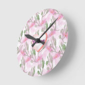 Horloge Ronde Custom and Personalized  watercolor floral gift  (Angle)