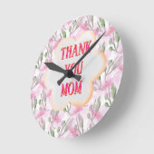 Horloge Ronde Custom and Personalized watercolor floral pattern  (Angle)