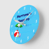 Horloge Ronde Custom Beach Ball Pool (Angle)